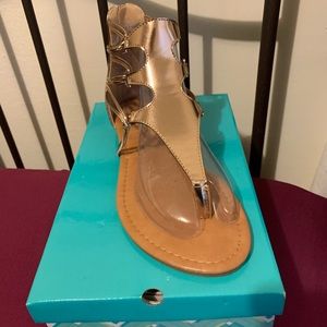 Gold strapped sandals